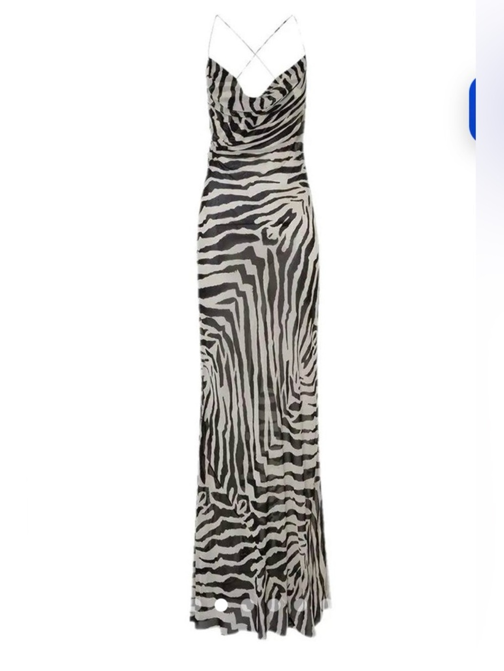 RAT & BOA Fabienne zebra-print open-back chiffon slip dress
Size: XXS